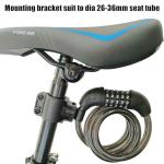 RYANGO Bike Lock, 4 Feet Bike Locks Heavy Duty Anti Theft, 5 Digit Combination Lock Bicycle Lock, Bike Cable Lock with Mounting Bracket, Bicycle Locks Cable Lock for Road Bike Mountain Bike Scooter
