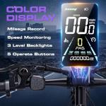 PUJH 1500W Electric Bike for Adults 48V 17.5Ah Battery, 29'' Fast Ebike, Max 34 mph, up to 80 Miles, Front Suspension Class 3, Off Road Commuter Mountain E-Bike PU1 (Purple)