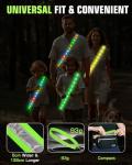 Zacro LED Reflective Sash Light Up Vest for Night Walking with 5 Colors & 3 Light Modes, Rechargeable High Visibility Neon Safety Gear for Men Women Dog Walking