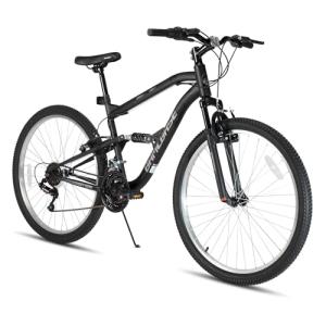 HH HILAND Full Suspension Mens Mountain Bike, 18 Speed, 26 Inch Wheel, Dual V Brake Bike for Men Womens Adult Bicycle