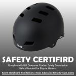 Bike Helmet 3 Sizes for Teenager Kids Youth Adults,Bavilk Skateboard Helmet Adjustable Multi-Sport Bicycle Cycling Scooter Roller Skate Inline Skating Rollerblading for Girls Boys Women Men Teen