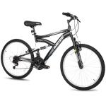WEIZE Kids Mountain Bike,24 inch Kids' Bicycles for 8-14 Years Old Boys Girls with Dual Full Suspension, 6 Speeds Drivetrain, High-Carbon Steel Frame, Black