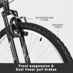 WEIZE Kids Mountain Bike,24 inch Kids' Bicycles for 8-14 Years Old Boys Girls with Dual Full Suspension, 6 Speeds Drivetrain, High-Carbon Steel Frame, Black