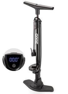 CXWXC Bike Floor Pump with Digital Gauge – 140 PSI Bicycle Tire Pump fits Presta & Schrader Valve – Portable Bike Air Pump with Large Display for Easy to Read (Black)