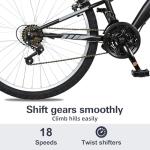 WEIZE Kids Mountain Bike,24 inch Kids' Bicycles for 8-14 Years Old Boys Girls with Dual Full Suspension, 6 Speeds Drivetrain, High-Carbon Steel Frame, Black