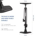 CXWXC Bike Floor Pump with Digital Gauge – 140 PSI Bicycle Tire Pump fits Presta & Schrader Valve – Portable Bike Air Pump with Large Display for Easy to Read (Black)