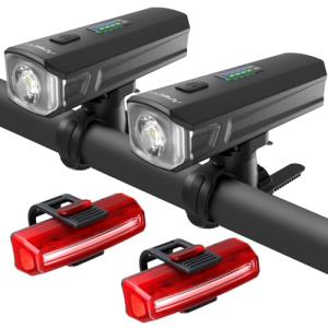 APECYC 2 Pack Bike Lights USB-C Rechargeable Bicycle Front Headlight and Rear Taillight with 4+5 Light Modes, Waterproof Bike Light Set for Night Riding, Commuter, Road & Mountain Cycling