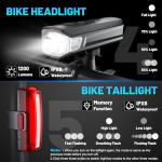 APECYC 2 Pack Bike Lights USB-C Rechargeable Bicycle Front Headlight and Rear Taillight with 4+5 Light Modes, Waterproof Bike Light Set for Night Riding, Commuter, Road & Mountain Cycling