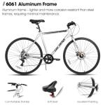 HH HILAND 700C Road Hybrid Bike, 7 speeds Bikes Urban City Commuter Bicycle with Disc Brake for Men Women Adult Comfortable Bicycle