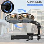 Raoot Handlebar Bike Mirror, 360° Adjustable Scratch Resistant Glass Lens, Safety Bicycle Rear View Mirrors for Ebike, Bicycle Universal Fit Accessories
