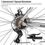 HH HILAND 700C Road Hybrid Bike, 7 speeds Bikes Urban City Commuter Bicycle with Disc Brake for Men Women Adult Comfortable Bicycle