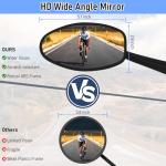Raoot Handlebar Bike Mirror, 360° Adjustable Scratch Resistant Glass Lens, Safety Bicycle Rear View Mirrors for Ebike, Bicycle Universal Fit Accessories