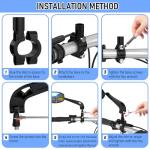 Raoot Handlebar Bike Mirror, 360° Adjustable Scratch Resistant Glass Lens, Safety Bicycle Rear View Mirrors for Ebike, Bicycle Universal Fit Accessories