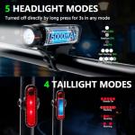 OFFBONDAGE Smart Bike Light Set - Auto Light-Sensing Front & Rear Bicycle Lights, 1200mAh Rechargeable LED, 212 Lumens, IPX4 Waterproof, 4 Modes, Easy Install Safety Gear for Road & Kids Bikes