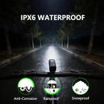 OFFBONDAGE Smart Bike Light Set - Auto Light-Sensing Front & Rear Bicycle Lights, 1200mAh Rechargeable LED, 212 Lumens, IPX4 Waterproof, 4 Modes, Easy Install Safety Gear for Road & Kids Bikes