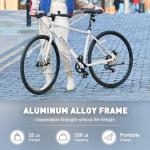 VIRIBUS Hybrid Bikes, 28 inch Mens Bike with Lightweight Aluminum Frame and Disc Brake, 700C Bikes for Tall Men, 7 Speed Vintage Retro Hybrid Bicycles for City Commuters, Adult Road Bikes White