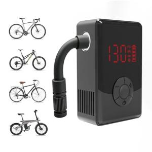 Electric Mini Bike Pump with 130PSI Gauge, Portable Bicycle Air Pump with Presta and Schrader Valve, Auto-Stop Fast Inflation Mini Air Pump for Car, Motorcycle, Bike and Ball