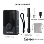 Electric Mini Bike Pump with 130PSI Gauge, Portable Bicycle Air Pump with Presta and Schrader Valve, Auto-Stop Fast Inflation Mini Air Pump for Car, Motorcycle, Bike and Ball