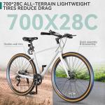 YITAHOME 28 Inch Road Bikes, Lightweight Aluminum Bicycles for Men Women Adults, 700C Bicycle with Dual Disc Brake, 7 Speed Commuter Bike with Cup Holder