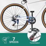 YITAHOME 28 Inch Road Bikes, Lightweight Aluminum Bicycles for Men Women Adults, 700C Bicycle with Dual Disc Brake, 7 Speed Commuter Bike with Cup Holder