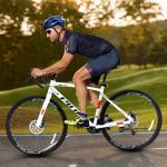 Pipleo Road Bike, 700C City Commuter Bicycle, 21 Speeds Shimano Drivetrain Sport Racing Bike, Light Weight Aluminum Frame, Urban Street Bike for Men Women Adult Bicycle (White, Frame Size 53CM)