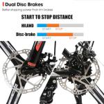 HH HILAND 26" MTB Mountain Bike for Men Women Adults, 18-Speed, Disc Brake, Lightweight Aluminum Frame, 3-Spoke Wheel, Black