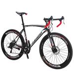 EUROBIKE Road Bike,Mens Road Bike,21-Speed Bike,Mens and Women,Dual disc Brakes,700C Wheel,Adult Bike,54CM Frame, Multiple Color (54cm-Spoke 60rim)