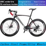EUROBIKE Road Bike,Mens Road Bike,21-Speed Bike,Mens and Women,Dual disc Brakes,700C Wheel,Adult Bike,54CM Frame, Multiple Color (54cm-Spoke 60rim)