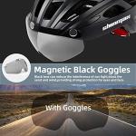 Shinmax Bike Helmet, CPSC/CPC Bike Helmet for Adult Men Women with Magnetic Goggles&Led Back Light Cycling Helmet Adjustable SM-T69
