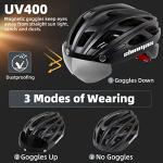 Shinmax Bike Helmet, CPSC/CPC Bike Helmet for Adult Men Women with Magnetic Goggles&Led Back Light Cycling Helmet Adjustable SM-T69