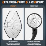 West Biking Bike Mirror, 360° Adjustable HD Shatterproof Bicycle Mirror, Aluminium Alloy Mirror Stem Provides Exceptional Stability,Handlebar-End Rear-View Mirror Suitable For E-Bike(Left)