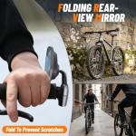 West Biking Bike Mirror, 360° Adjustable HD Shatterproof Bicycle Mirror, Aluminium Alloy Mirror Stem Provides Exceptional Stability,Handlebar-End Rear-View Mirror Suitable For E-Bike(Left)