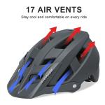 Mountain Bike Helmet Adult Men Women - Ultra Comfort, Super Lightweight Bicycle Helmets, MTB Cycling Gear Biking Accessories with Adjustable Fit & Removable Sun Visor