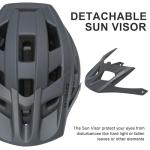 Mountain Bike Helmet Adult Men Women - Ultra Comfort, Super Lightweight Bicycle Helmets, MTB Cycling Gear Biking Accessories with Adjustable Fit & Removable Sun Visor