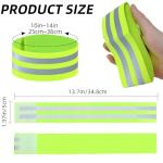 ZNBSIXP 4 Pack Reflective Bands, Adjustable Reflective Running Gear Safety Reflector Tape Straps, Elastic High Visibility Arm Wrist Ankle Leg Straps for Night Running, Cycling,Walking (Green)