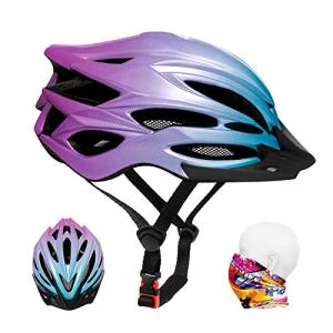 R2Depot Premium Bike Helmet, Lightweight Adjustable 57-62cm, 22 Vents Adults Bicycle Helmet with Headband (Gradient Blue Purple)