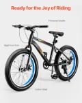 VEVOR Mountain Bike, 20 inch MTB Bicycle with 7 Speeds Shimano Twist Shifting, Dual Disc Brakes, High Carbon Steel Frame, for Men/Women