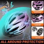 R2Depot Premium Bike Helmet, Lightweight Adjustable 57-62cm, 22 Vents Adults Bicycle Helmet with Headband (Gradient Blue Purple)