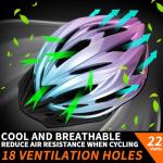 R2Depot Premium Bike Helmet, Lightweight Adjustable 57-62cm, 22 Vents Adults Bicycle Helmet with Headband (Gradient Blue Purple)