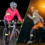 ZNBSIXP 4 Pack Reflective Bands, Adjustable Reflective Running Gear Safety Reflector Tape Straps, Elastic High Visibility Arm Wrist Ankle Leg Straps for Night Running, Cycling,Walking (Green)