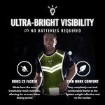 247 Viz Running Reflective Vest with Inside Pocket and 2 Bands, High Visibility Reflective Running Gear Safety Vest Straps for Men Women Kids for Night Running Walking Cycling