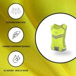 247 Viz Running Reflective Vest with Inside Pocket and 2 Bands, High Visibility Reflective Running Gear Safety Vest Straps for Men Women Kids for Night Running Walking Cycling