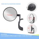 PUYUEYAO Road Bike Mirror, Cycling rearview mirrors, Wide Angle Convex Adjustable Rotatable Scratch Resistant Shockproof bicycle Mirrors of road Bikes, Mount to road bike handlebar (LEFT)