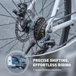 Viribus Hybrid Bikes, 28 inch Road Bike with Lightweight Aluminum Frame for Men, 700C Hybrid Bicycle 7 Speed for Addult Mens City Commuter, White