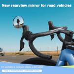 PUYUEYAO Road Bike Mirror, Cycling rearview mirrors, Wide Angle Convex Adjustable Rotatable Scratch Resistant Shockproof bicycle Mirrors of road Bikes, Mount to road bike handlebar (LEFT)