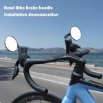 PUYUEYAO Road Bike Mirror, Cycling rearview mirrors, Wide Angle Convex Adjustable Rotatable Scratch Resistant Shockproof bicycle Mirrors of road Bikes, Mount to road bike handlebar (LEFT)