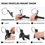 PUYUEYAO Road Bike Mirror, Cycling rearview mirrors, Wide Angle Convex Adjustable Rotatable Scratch Resistant Shockproof bicycle Mirrors of road Bikes, Mount to road bike handlebar (LEFT)