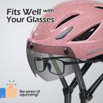 Odoland Adults Bike Helmet with Removable Magnetic Sun Visor, Adjustable Dial Fit Bicycle Cycling Helmet for Mountain Road Bike, Certified Lightweight MTB Ebike Helmet for Men Women, Shinning Pink