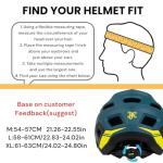 BATFOX Bike Helmet,Mountain Bike Helmet Helmets for Men Women Adults Youth (Dark Green, L(58-61CM))
