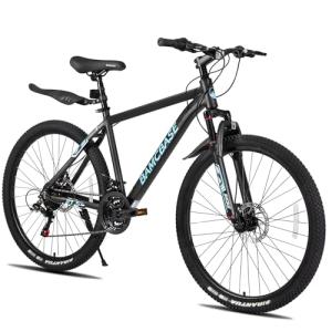 HH HILAND 26 Inch Mountain Bike, Mens and Womens Aluminum Frame MTB with 21 Speeds, Dis Brake, Hardtail Bicycle for Adults Black